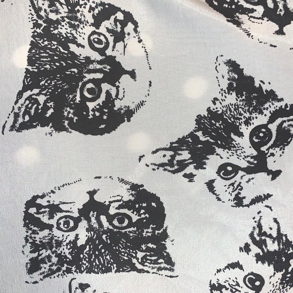 Blouse Top Kittens Small Cats Punk - Picture 2 of 3